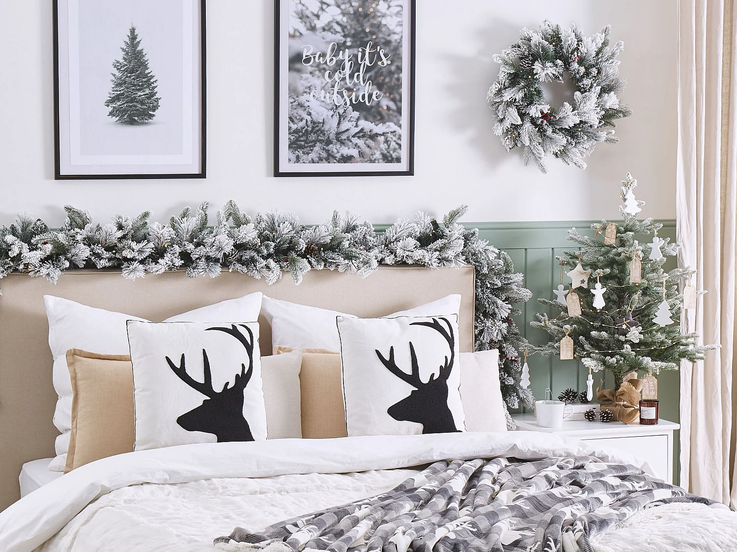 Set van 2 decoratieve kussens SHADRACK Katoen 45 x 45 cm Wit Kerst patroon