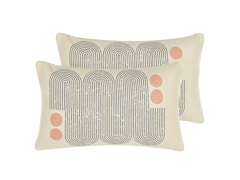 Lot de 2 coussins décoratifs TIARELLA 30 x 50 cm Multicolore Motif géométrique