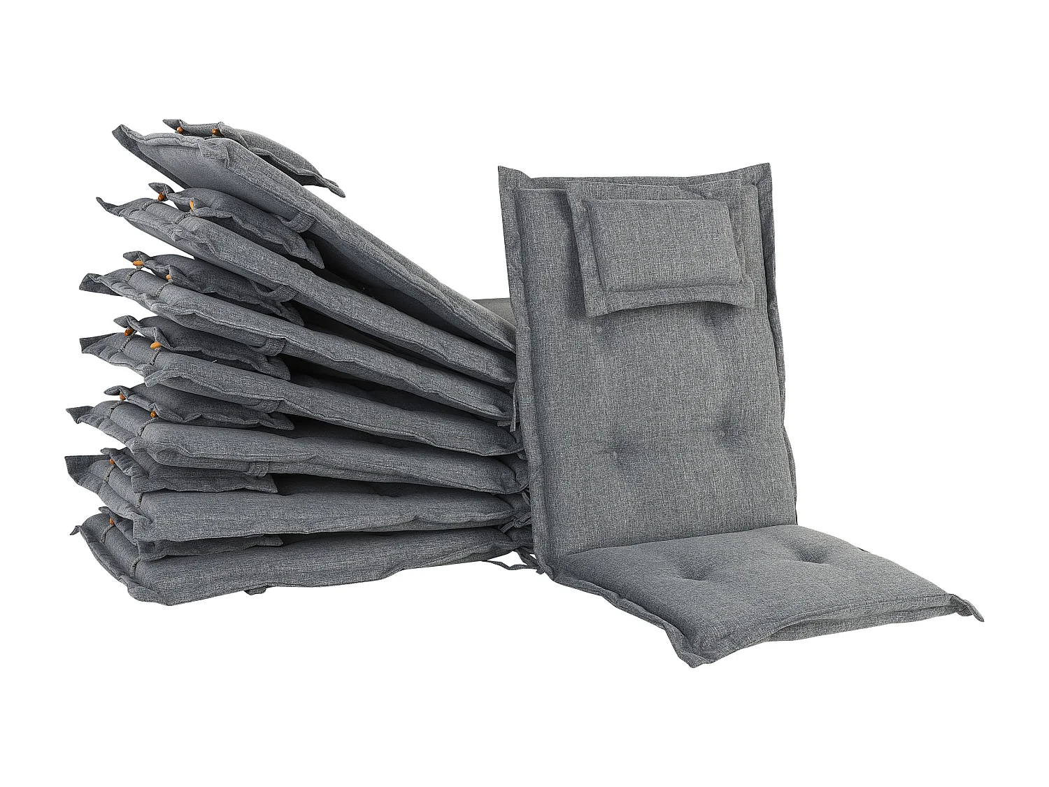 Set di 8 Cuscini Schiena/Seduta MAUI 40 x 54 cm Grigio