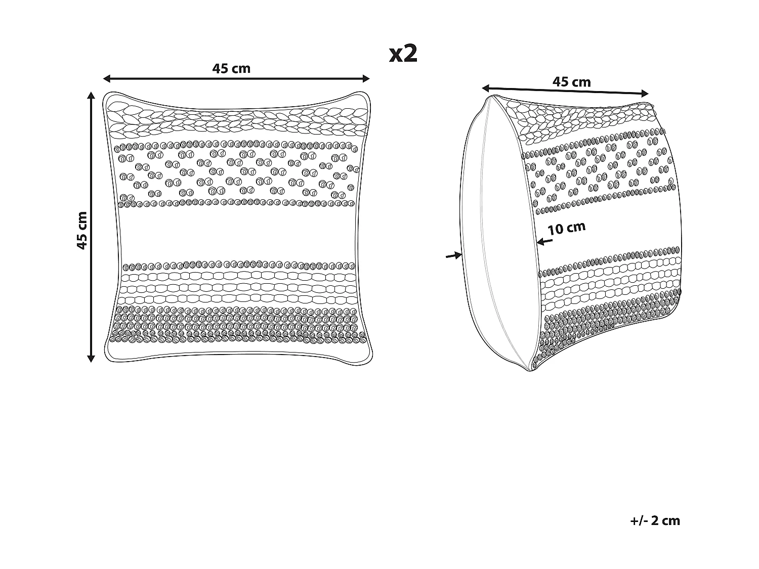 Zestaw 2 poduszek dekoracyjnych DEWBERRY Bawełna 45 x 45 cm Niebieski Wzór geometryczny