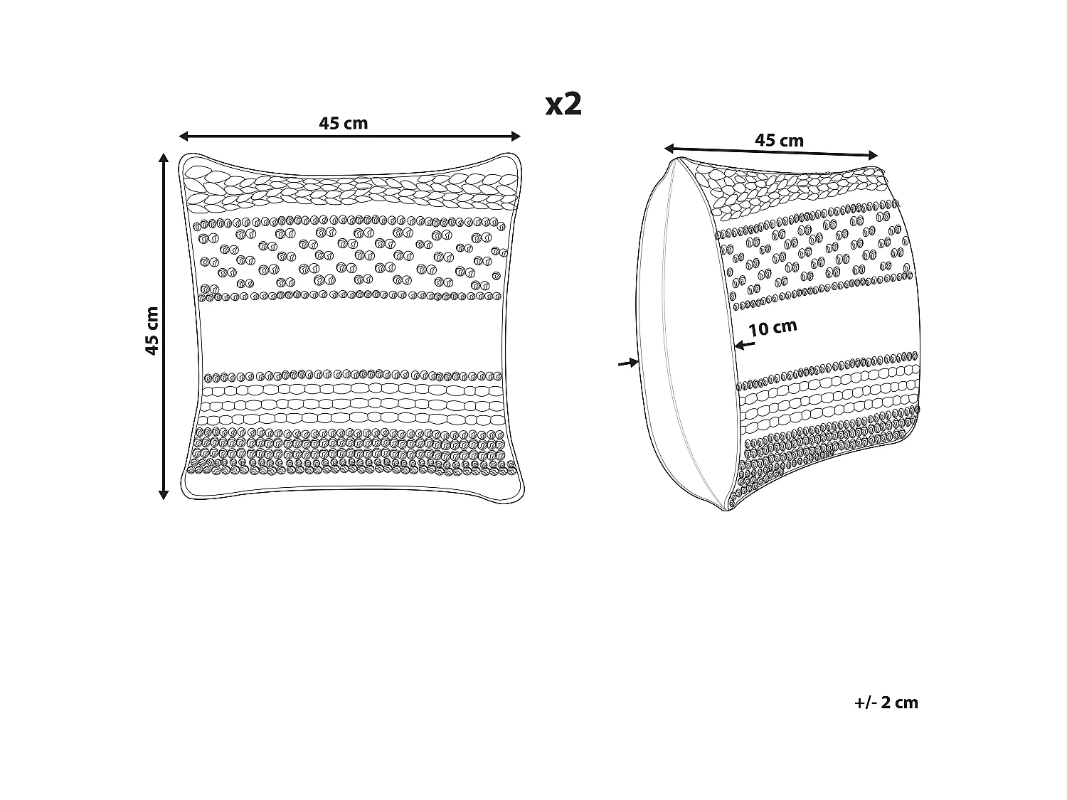 Set van 2 decoratieve kussens DEWBERRY Katoen 45 x 45 cm Blauw Geometrisch patroon