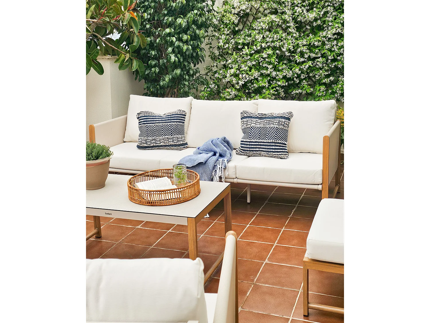 Set van 2 decoratieve kussens DEWBERRY Katoen 45 x 45 cm Blauw Geometrisch patroon
