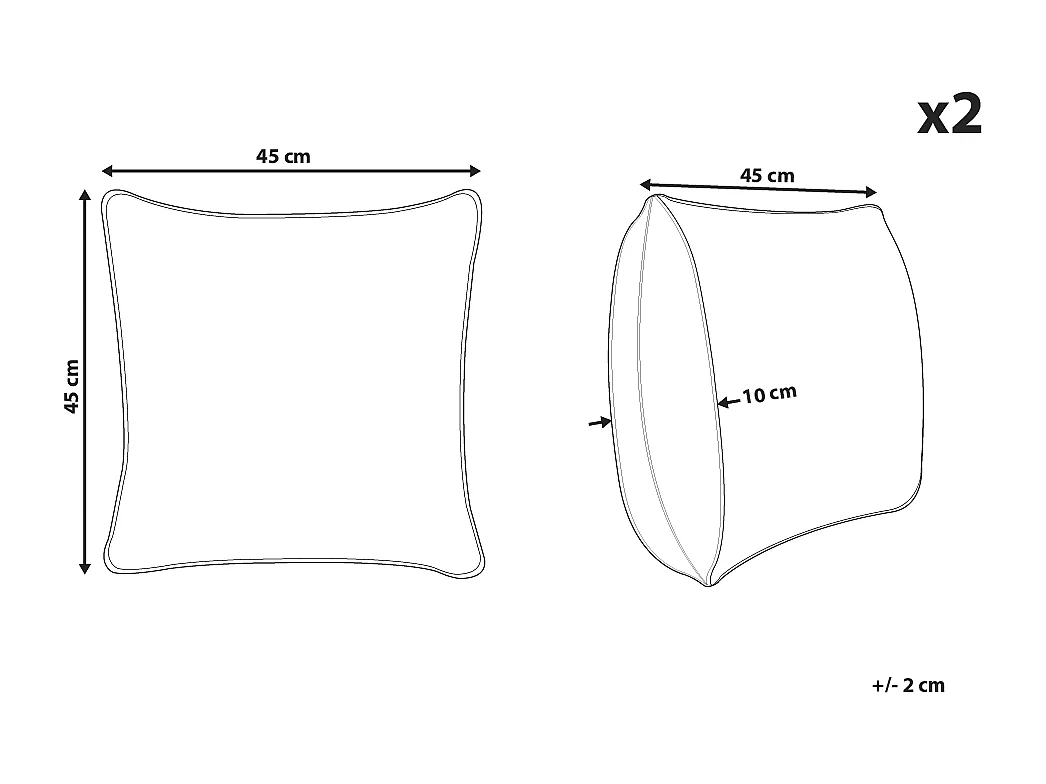 Lot de 2 coussins décoratifs ROBBIE 45 x 45 cm Rouge Motif de Noël