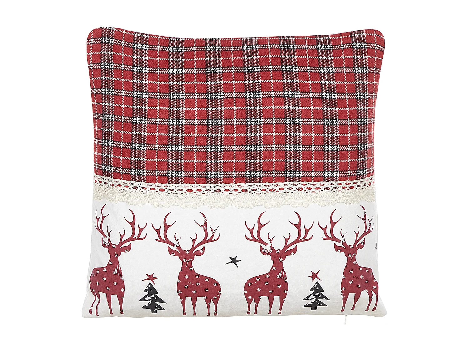 Lot de 2 coussins décoratifs ROBBIE 45 x 45 cm Rouge Motif de Noël