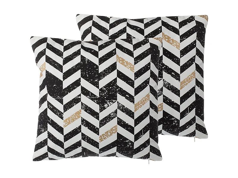 Set di 2 cuscini HELCONIA Cotone 45 x 45 cm Multicolore Trama geometrica