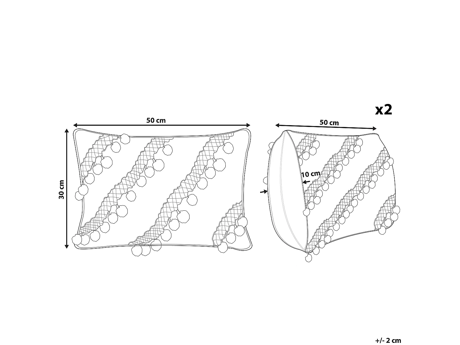 Coussin AYROOR 30 x 50 cm Moutarde Motif géométrique