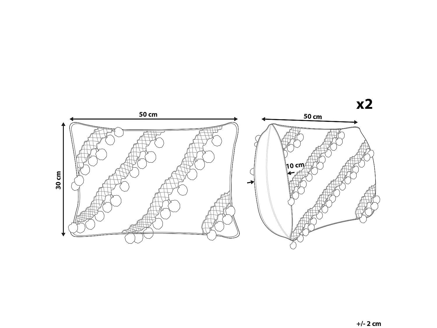 Cuscino decorativo AYROOR 30 x 50 cm Senape Trama geometrica