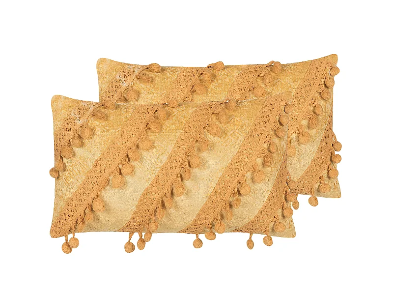 Coussin AYROOR 30 x 50 cm Moutarde Motif géométrique