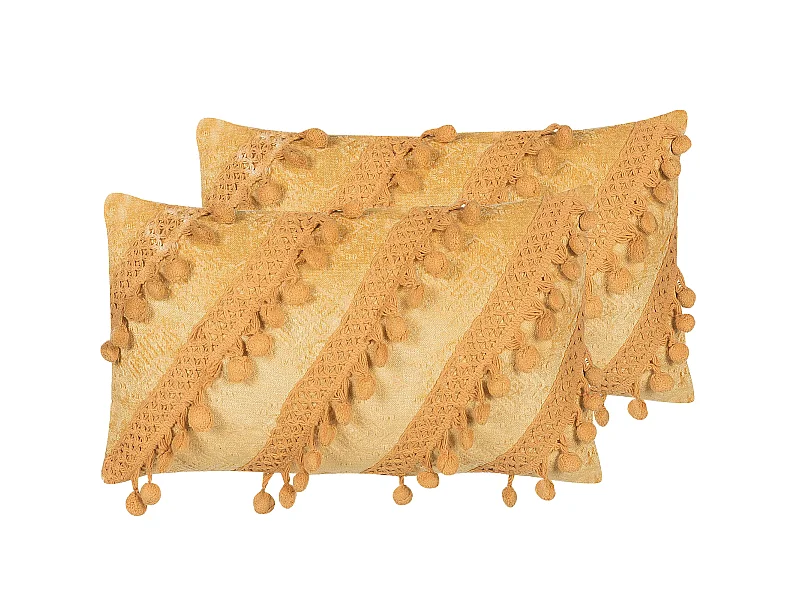 Coussin AYROOR 30 x 50 cm Moutarde Motif géométrique