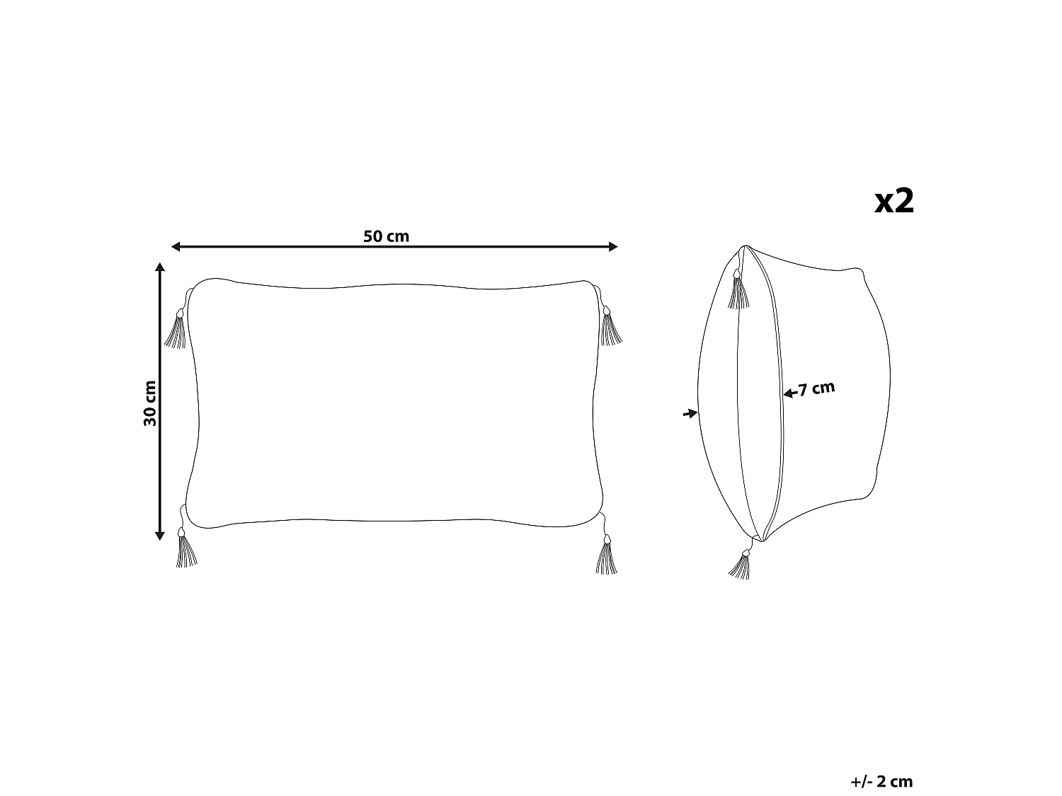 Zestaw 2 poduszek dekoracyjnych LIRIOPE 30 x 50 cm Czarny/ biały Wzór geometryczny