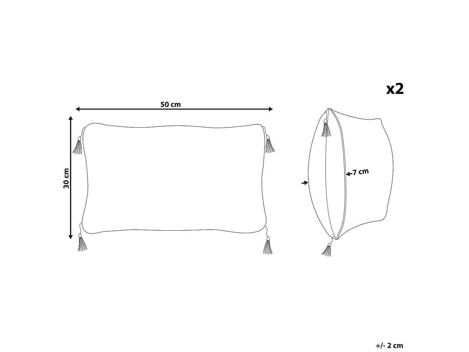 Zestaw 2 poduszek dekoracyjnych LIRIOPE 30 x 50 cm Czarny/ biały Wzór geometryczny