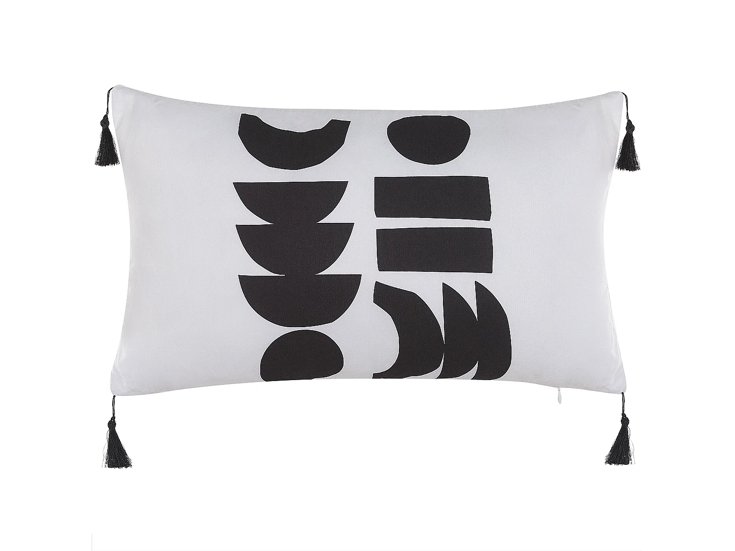 Set of 2 Decorative Cushions LIRIOPE 30 x 50 cm Black/ White Geometric Pattern
