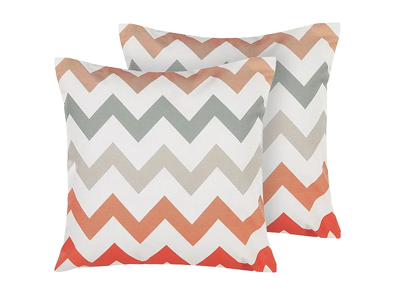 Lot de 2 coussins d'extérieur LAGARO Motif à chevrons 45 x 45 cm Multicolore