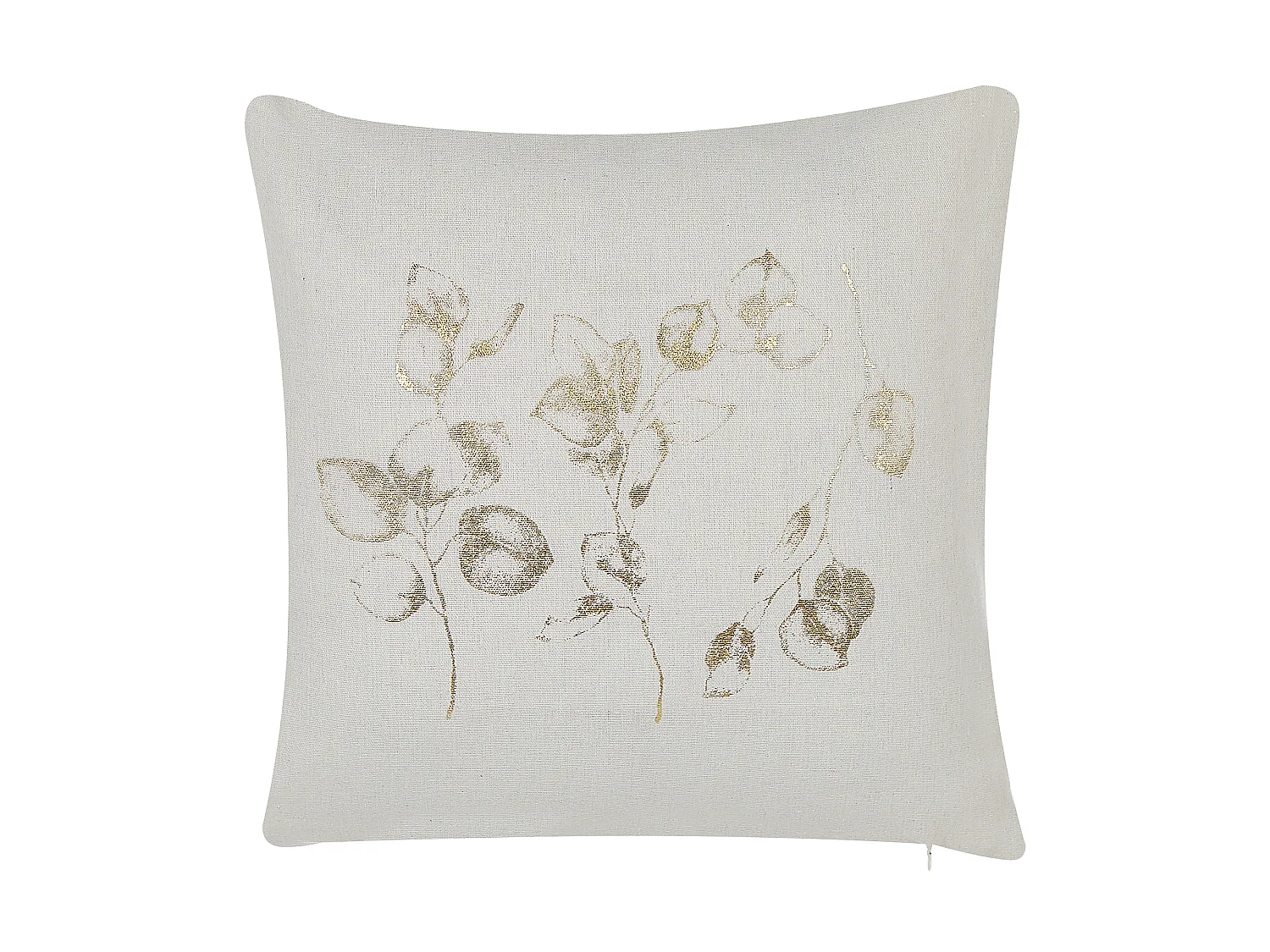 Zestaw 2 poduszek dekoracyjnych GOMPHRENA 45 x 45 cm Jasnobeżowy Wzór roślinny