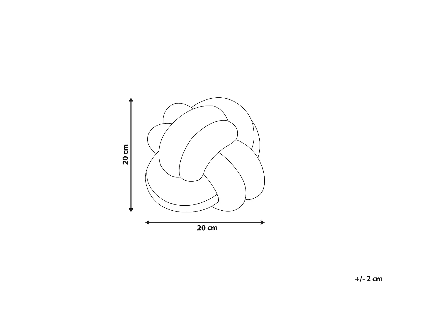 Modernes Knoten-Ball Dekokissen Samtstoff schwarz rund 20 x 20 cm Malni