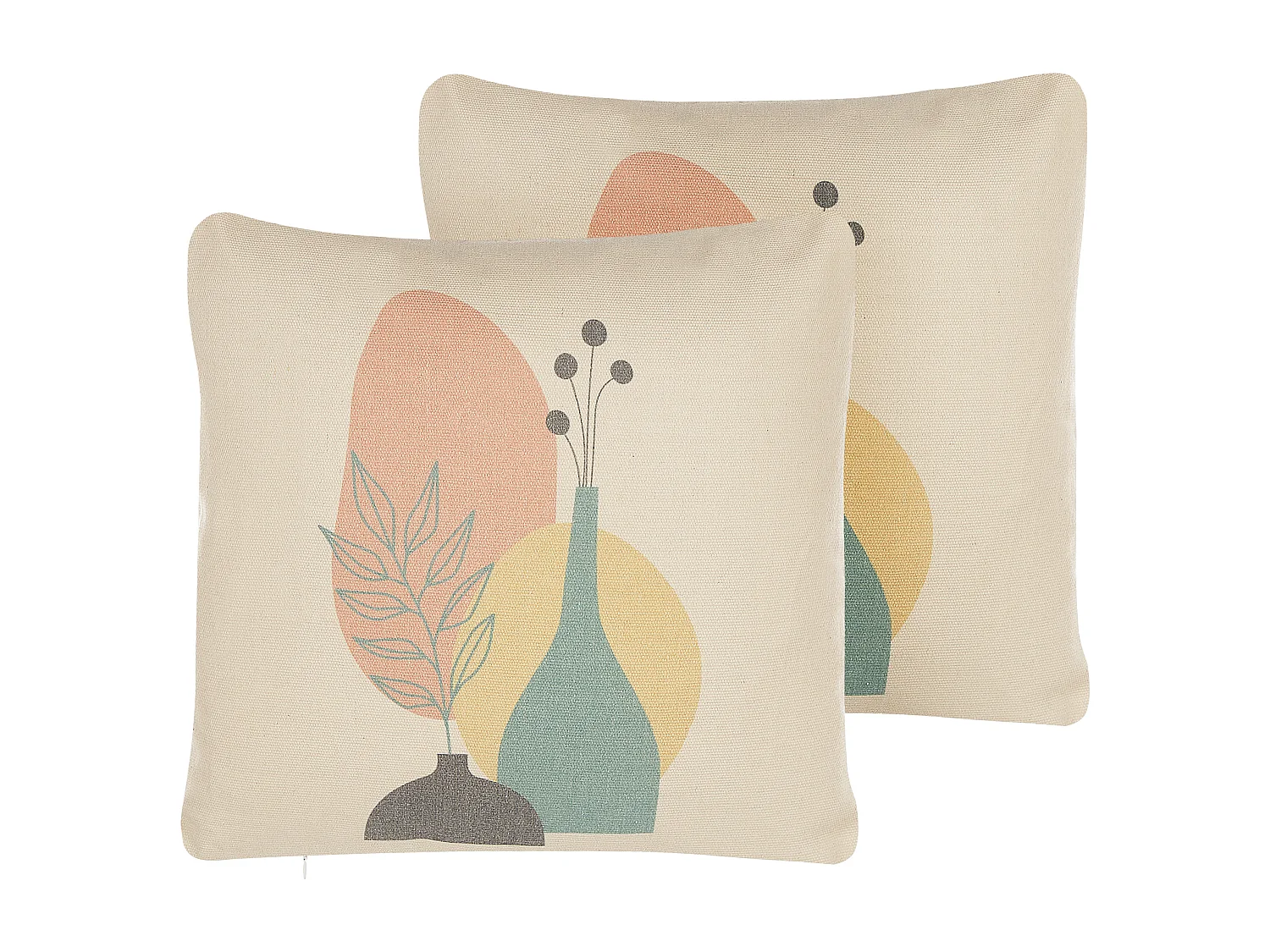 Set di 2 cuscini CARDOON 45 x 45 cm Bianco Trama astratta