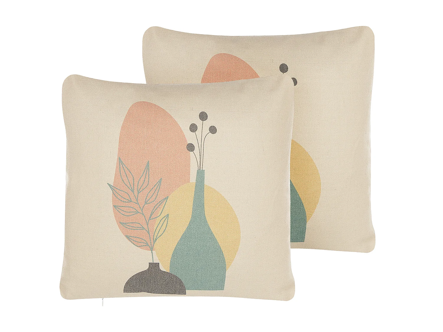 Set van 2 decoratieve kussens CARDOON 45 x 45 cm Wit Abstract patroon