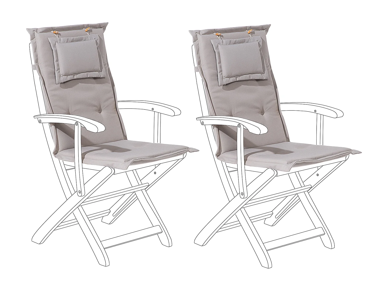 Conjunto de 2 almofadas de encosto/assento MAUI 40 x 54 cm Taupe