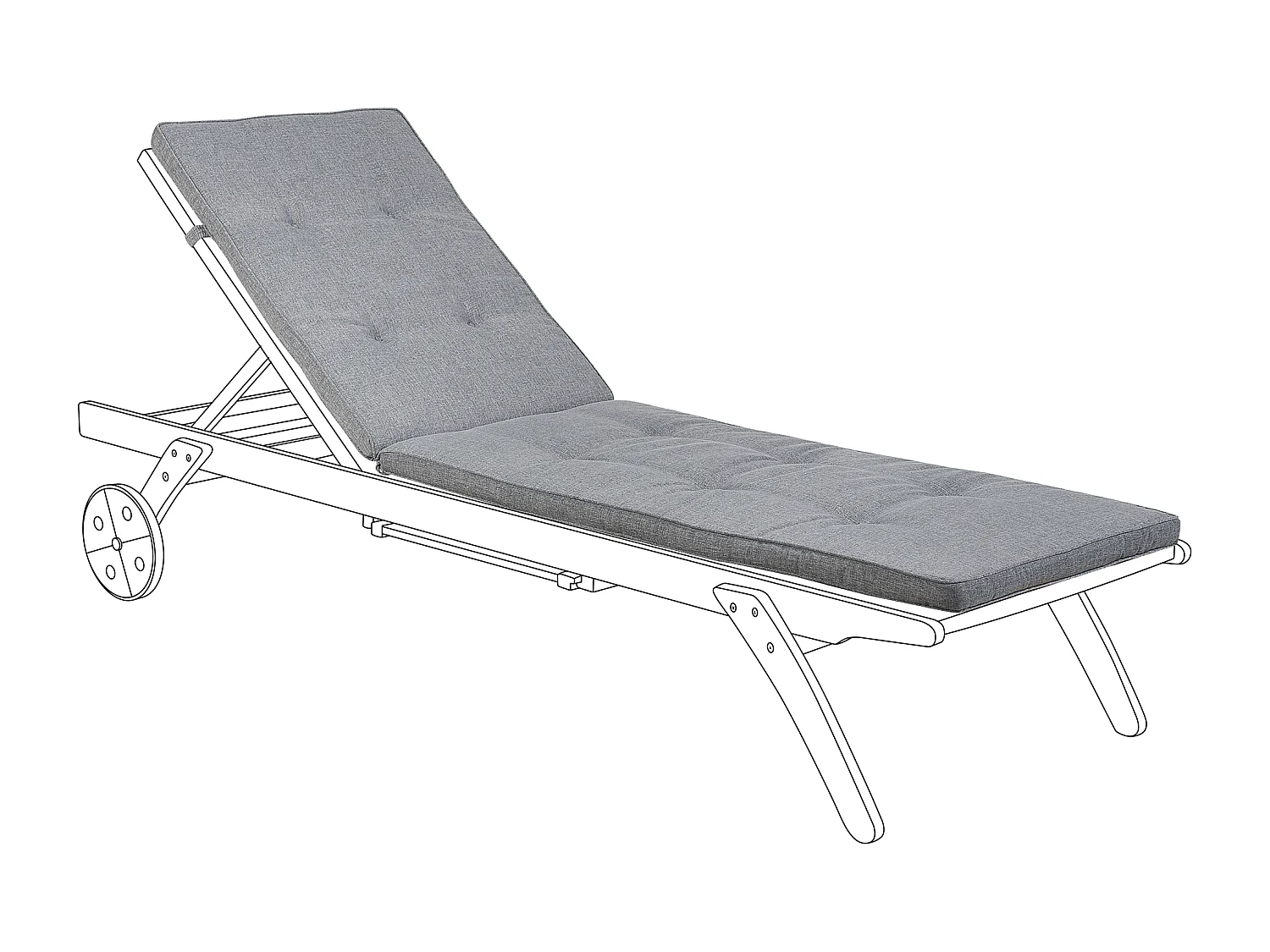 Auflage für Gartenliege CESANA grau 192 x 56 x 5 cm