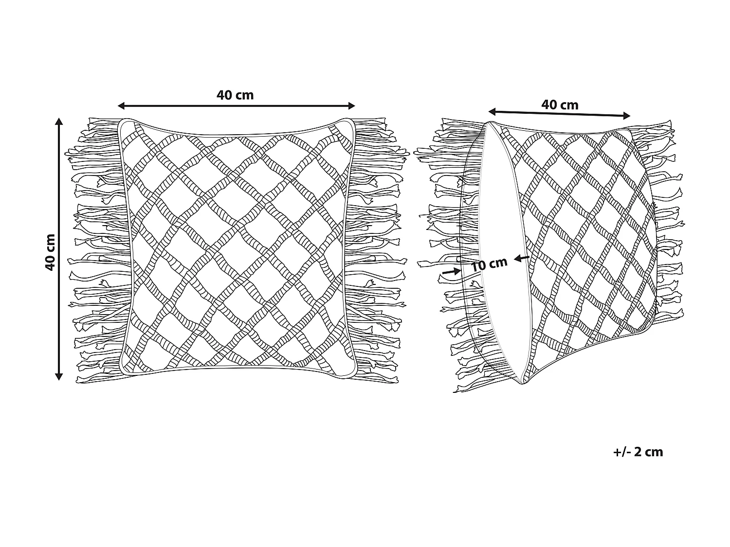 Dekokissen Baumwolle Strickmuster rosa 40 x 40 cm quadratisch Boho Yaniklar