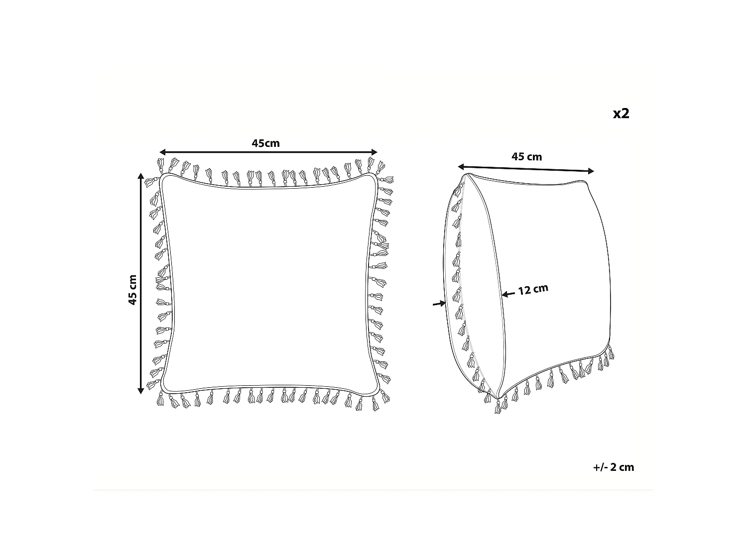 Conjunto de 2 cojines blancos motivo pájaros 45 x 45 cm MALLOW
