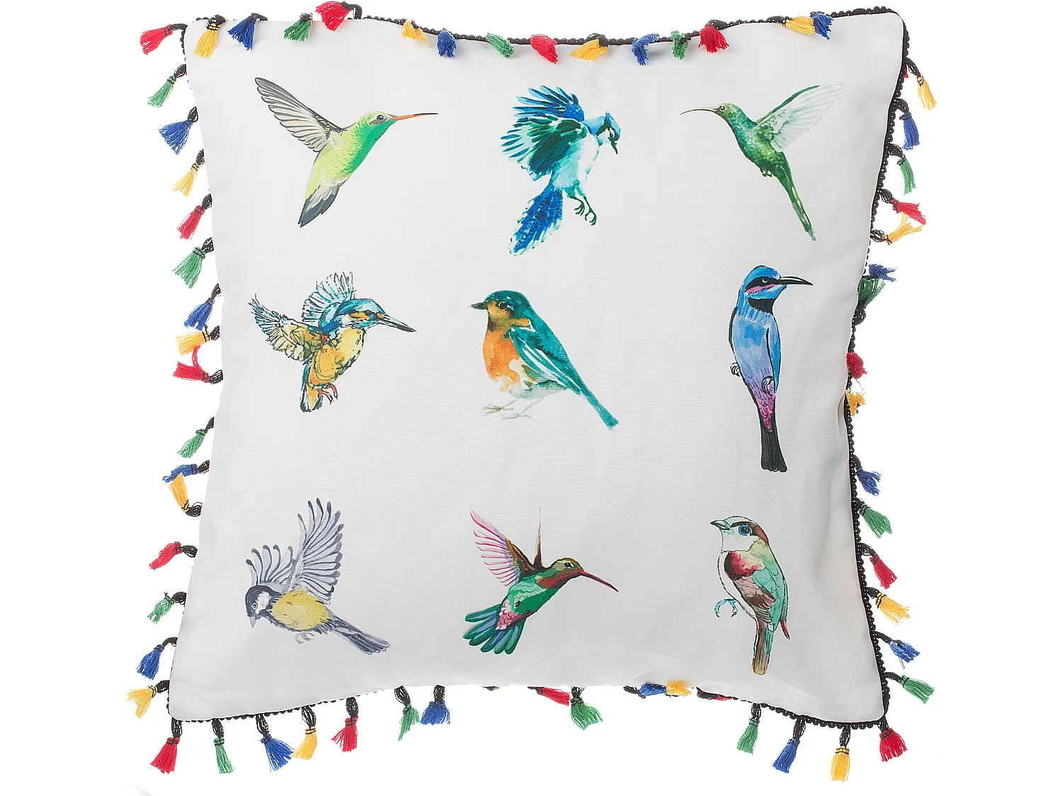Sierkussen set van 2 vogelmotief wit 45 x 45 cm MALLOW
