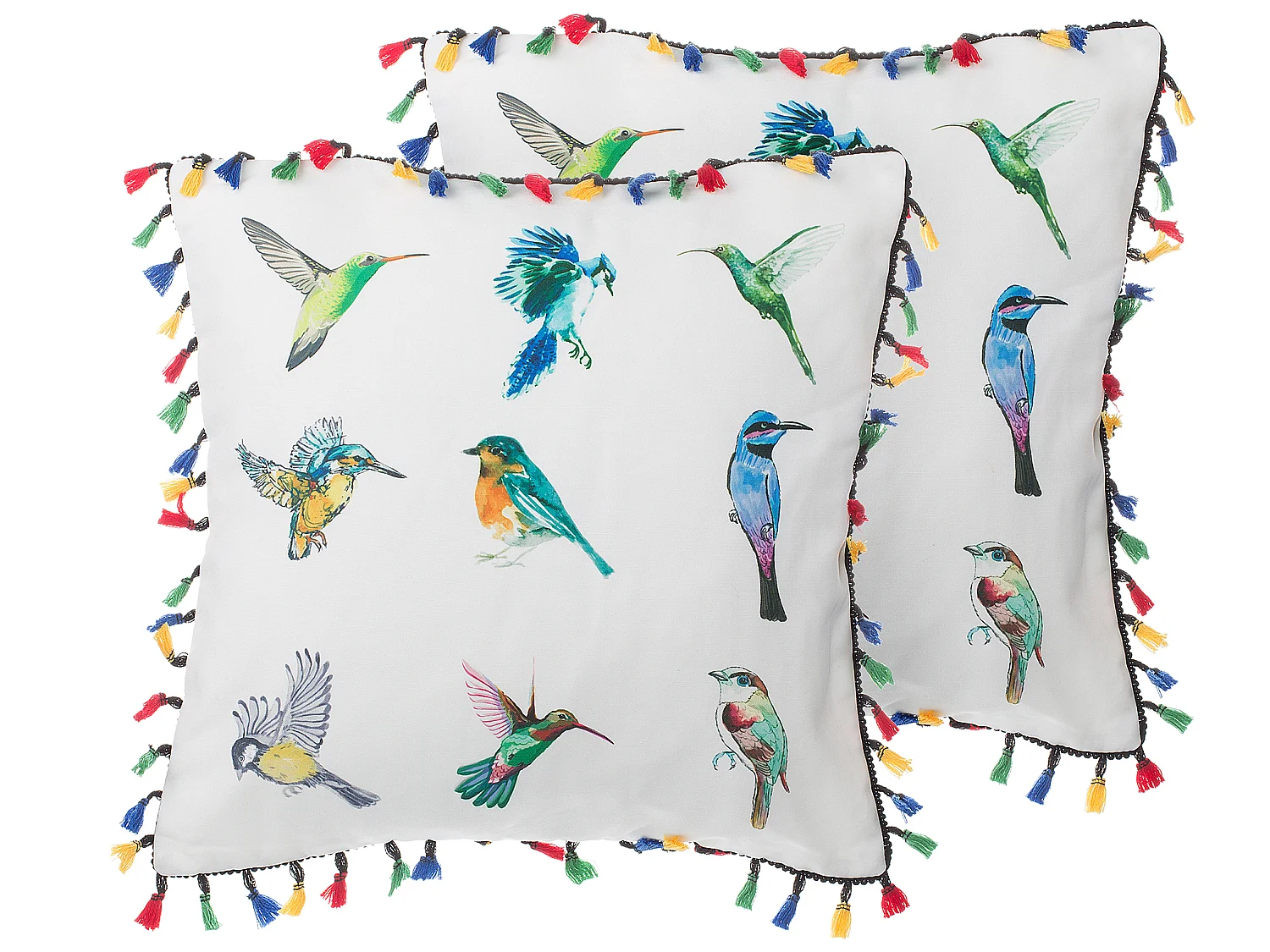 Set di 2 cuscini decorativi multicolore motivo uccello MALLOW