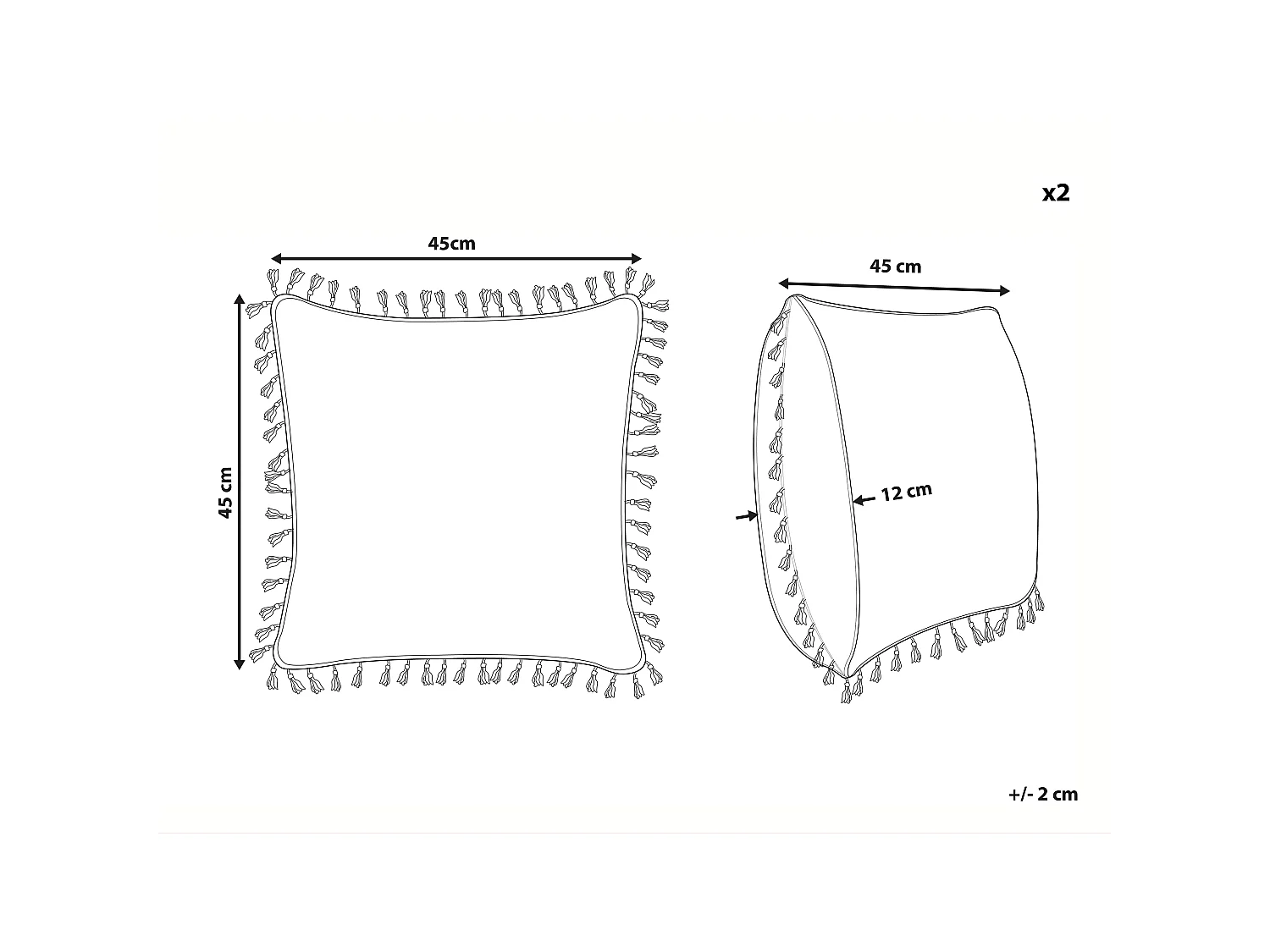 Set di 2 cuscini decorativi multicolore motivo uccello MALLOW