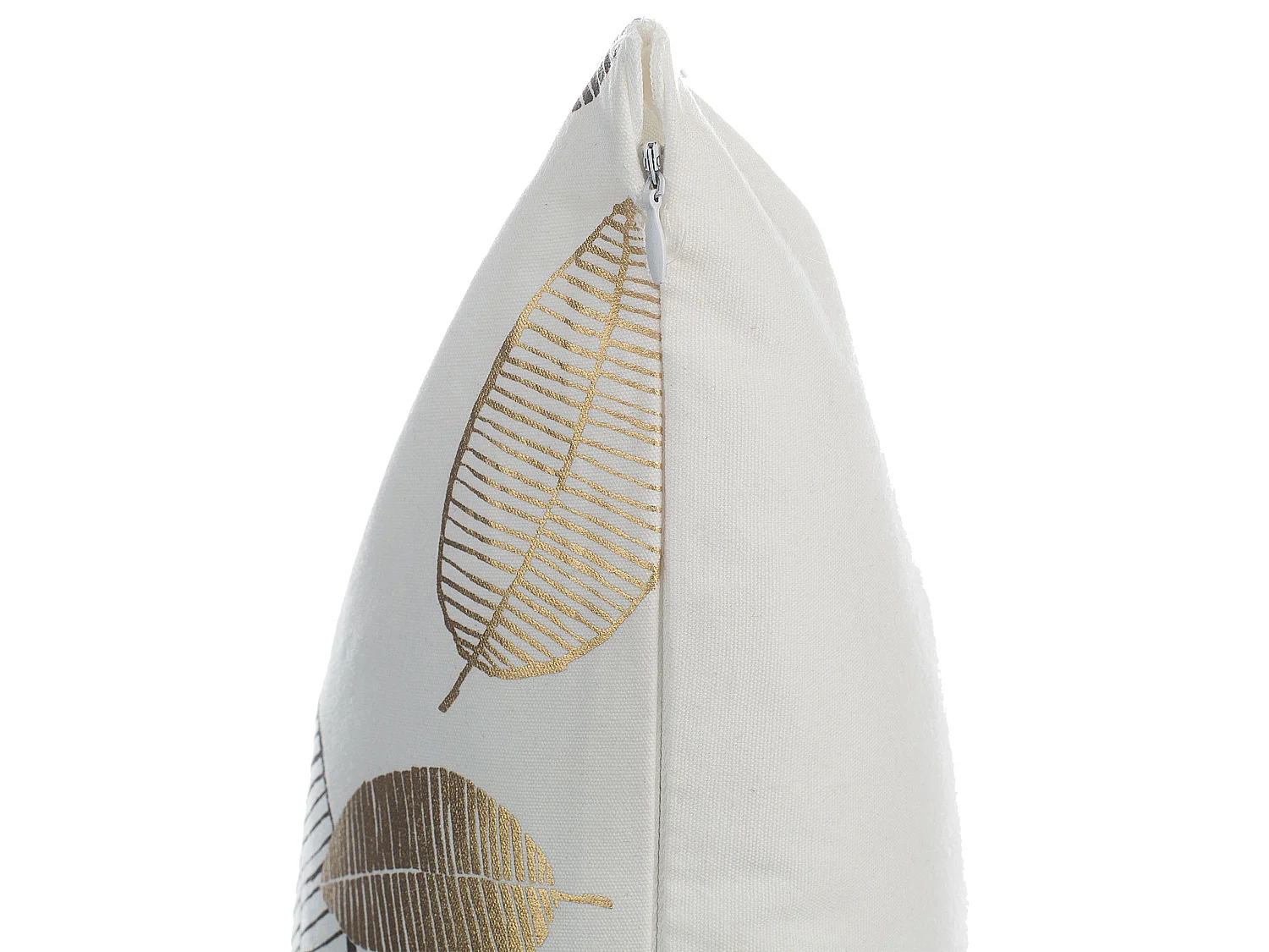 Lot de 2 coussins décoratifs LOTUS Coton 45 x 45 cm Blanc Doré Noir Motif de plante