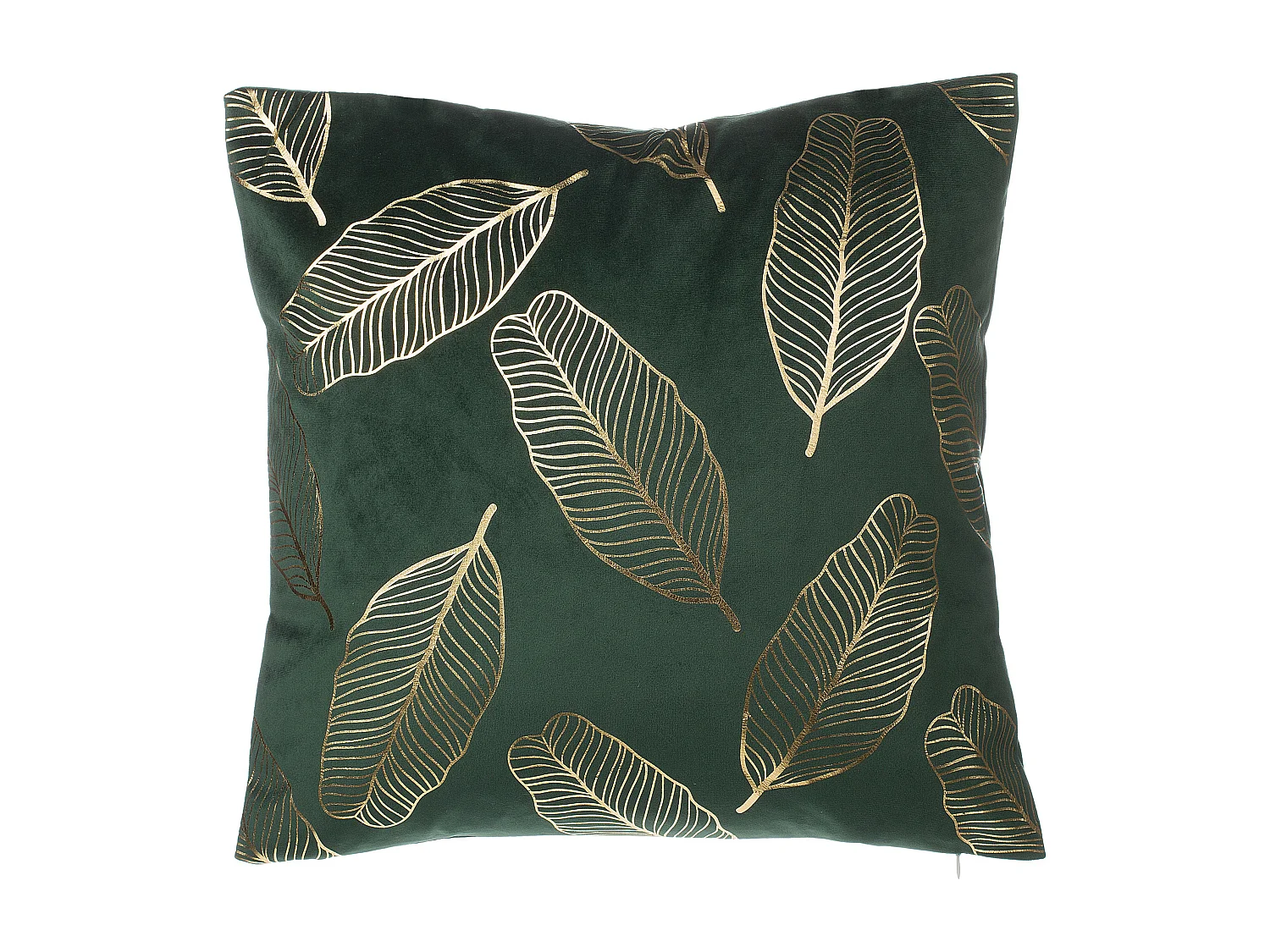 Set van 2 decoratieve kussens FREESIA Fluweel 45 x 45 cm Donkergroen Bladpatroon