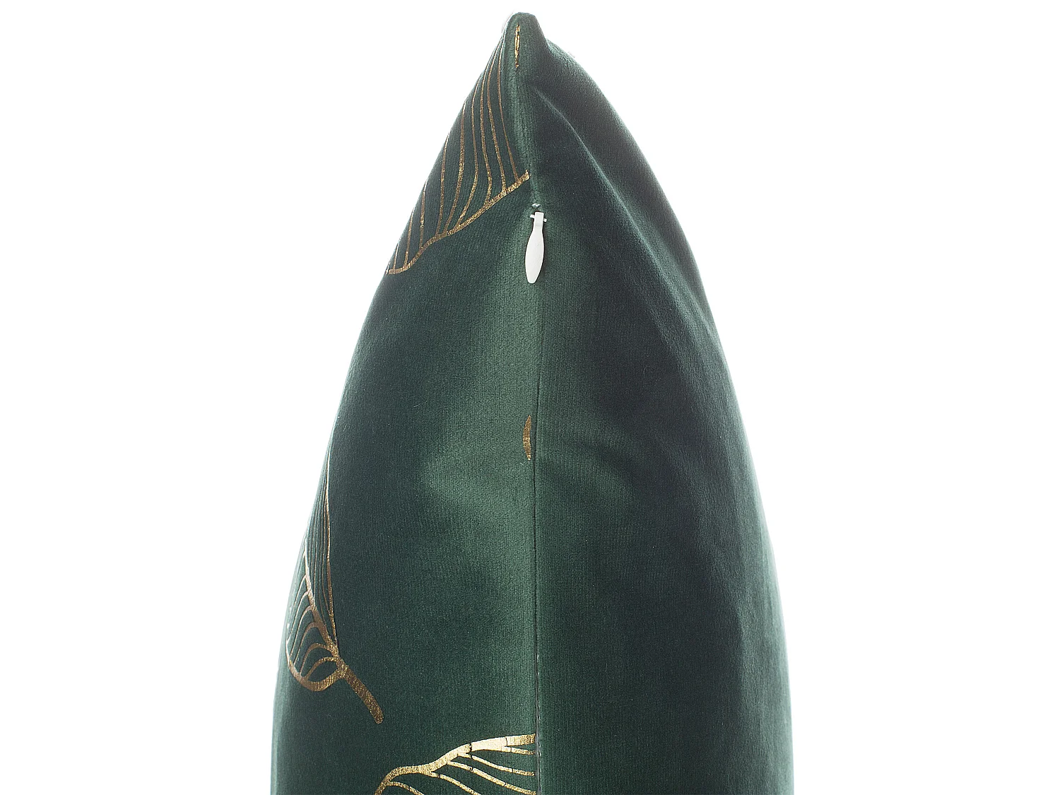 Dekokissen 2er Set 45 x 45 cm Samtstoff mit goldenen Blättern dunkelgrün Freesia