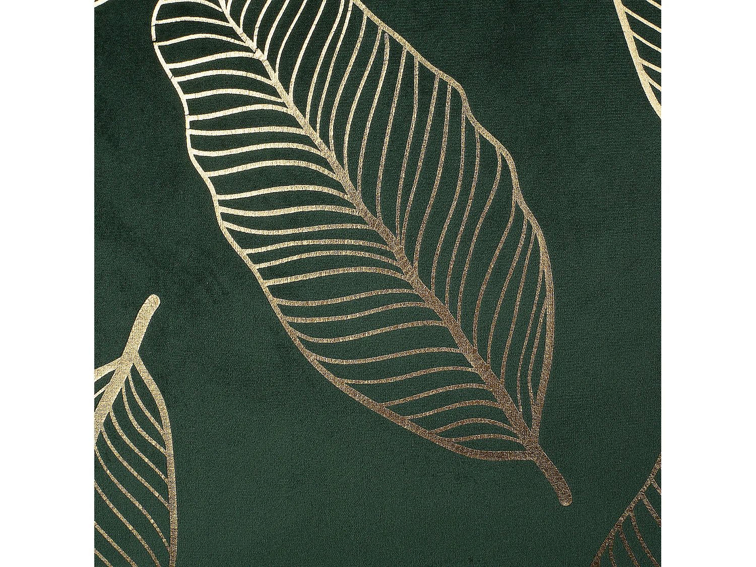 Dekokissen 2er Set 45 x 45 cm Samtstoff mit goldenen Blättern dunkelgrün Freesia