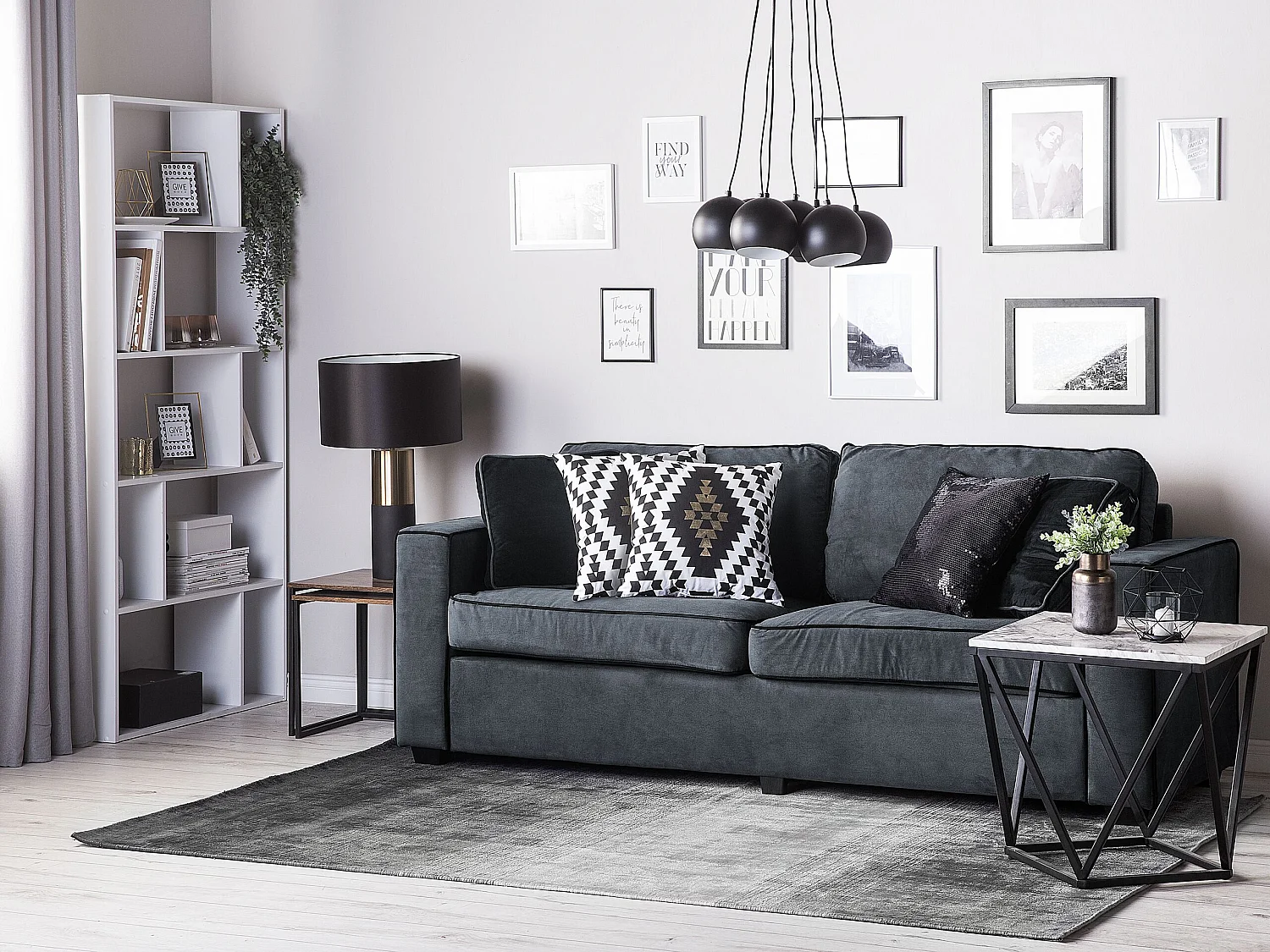 Zestaw 2 poduszek dekoracyjnych COLEUS Bawełna 45 x 45 cm Czarny Wzór geometryczny