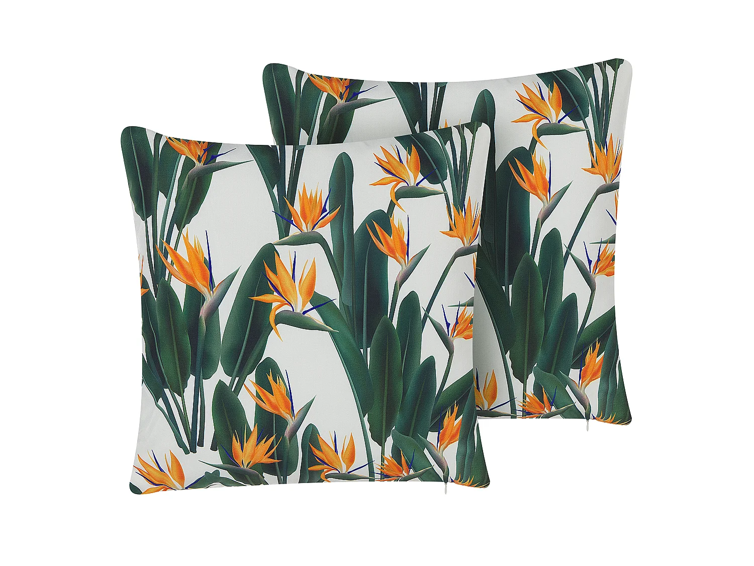 Lot de 2 coussins d'extérieur TSOTYLI Motif floral 45 x 45 cm Vert