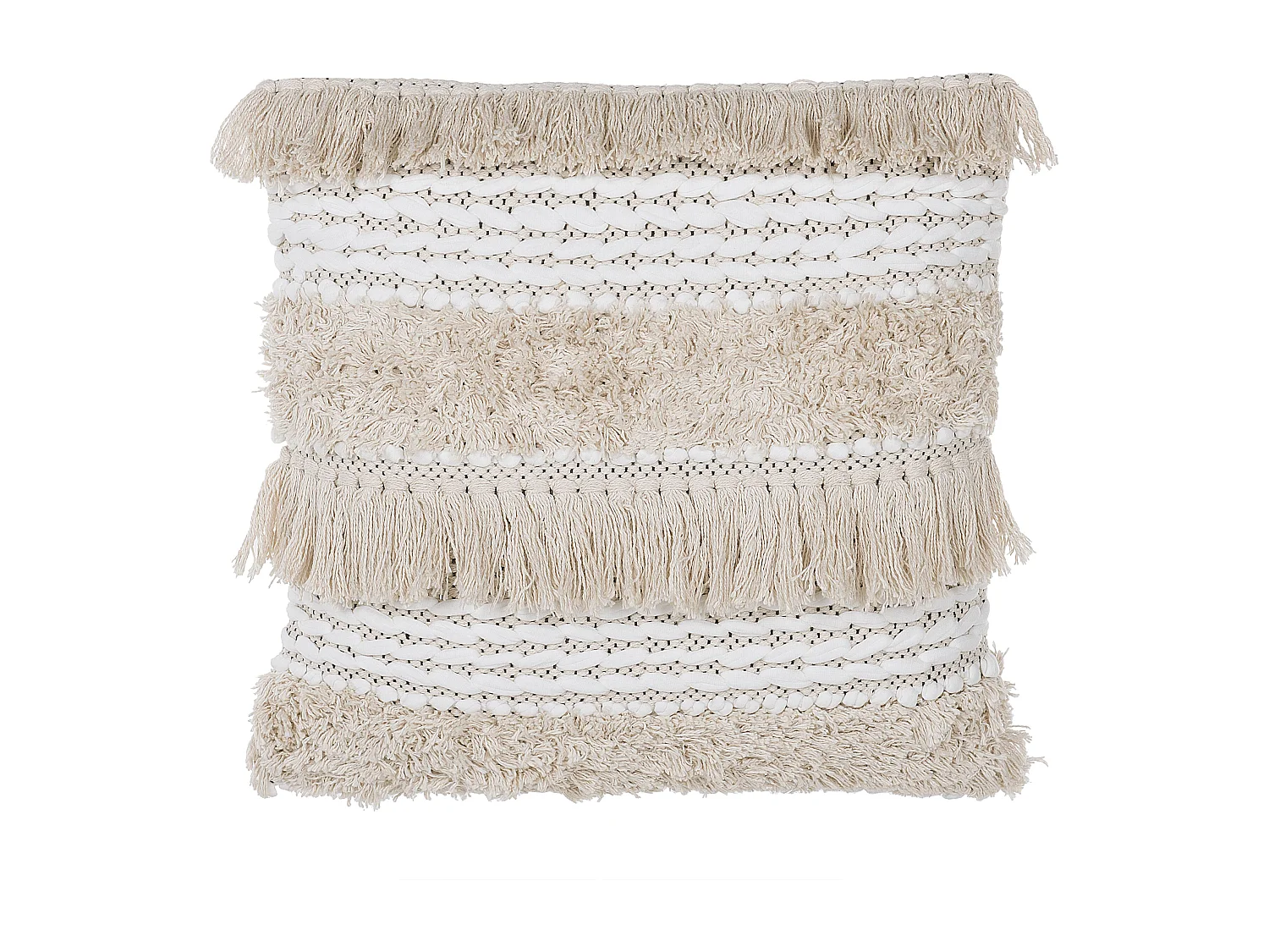 Lot de 2 coussins décoratifs VILLUR Coton 45 x 45 cm Beige À rayure