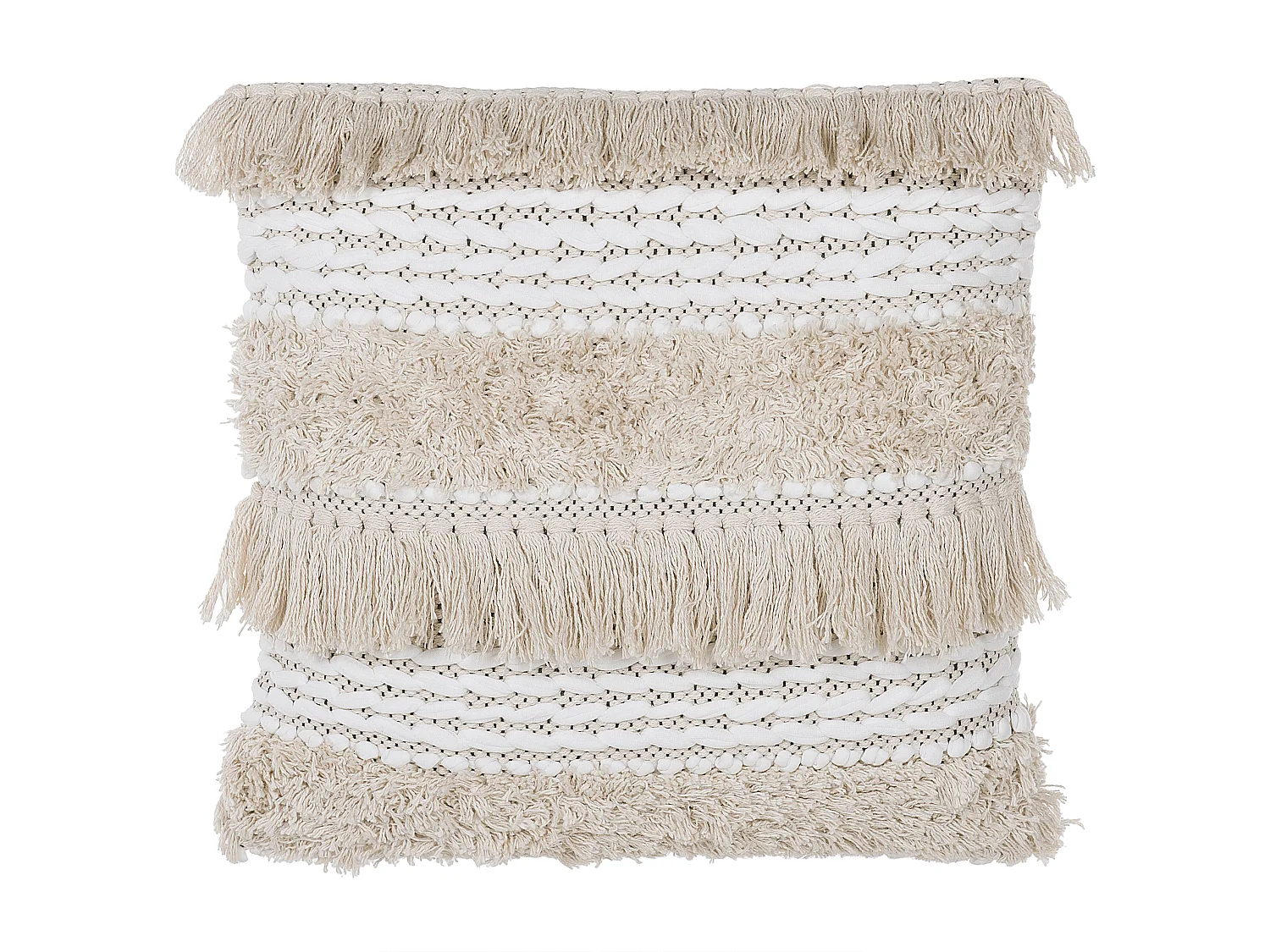 Set of 2 Decorative Cushions VILLUR Cotton 45 x 45 cm Beige Striped