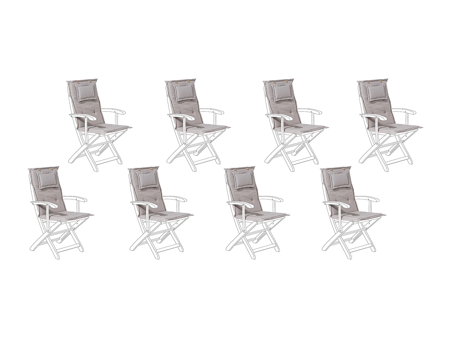 Set van 8 rug/zitkussens MAUI 40 x 54 cm Taupe