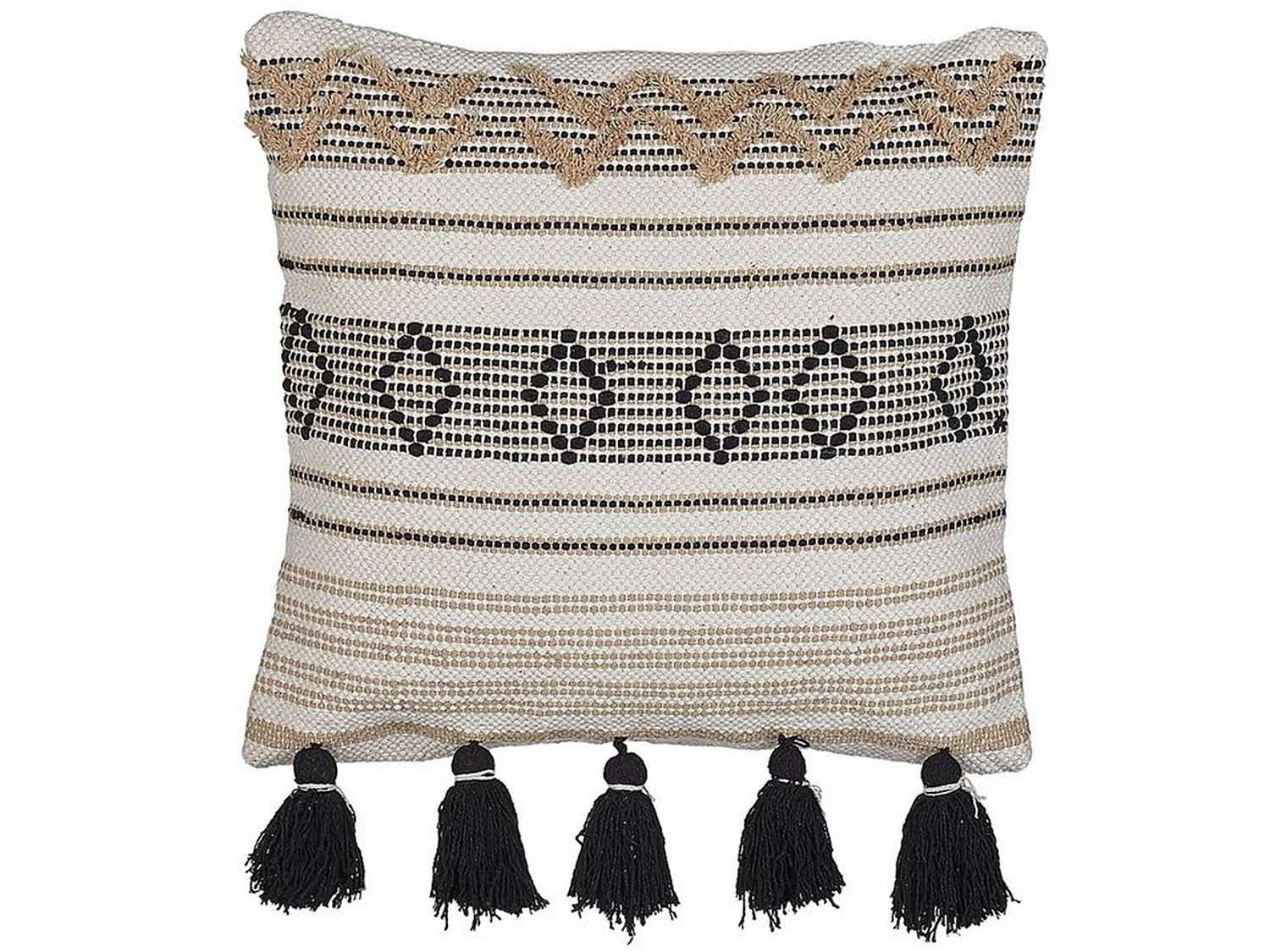 Almofada decorativa SAMBUCUS Algodão 45 x 45 cm Creme Padrão geométrico