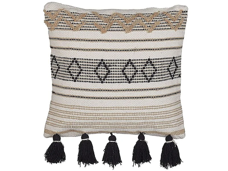 Cojín decorativo SAMBUCUS Algodón 45 x 45 cm Beige Patrón geométrico