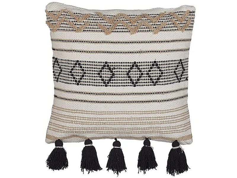 Cojín decorativo SAMBUCUS Algodón 45 x 45 cm Beige Patrón geométrico