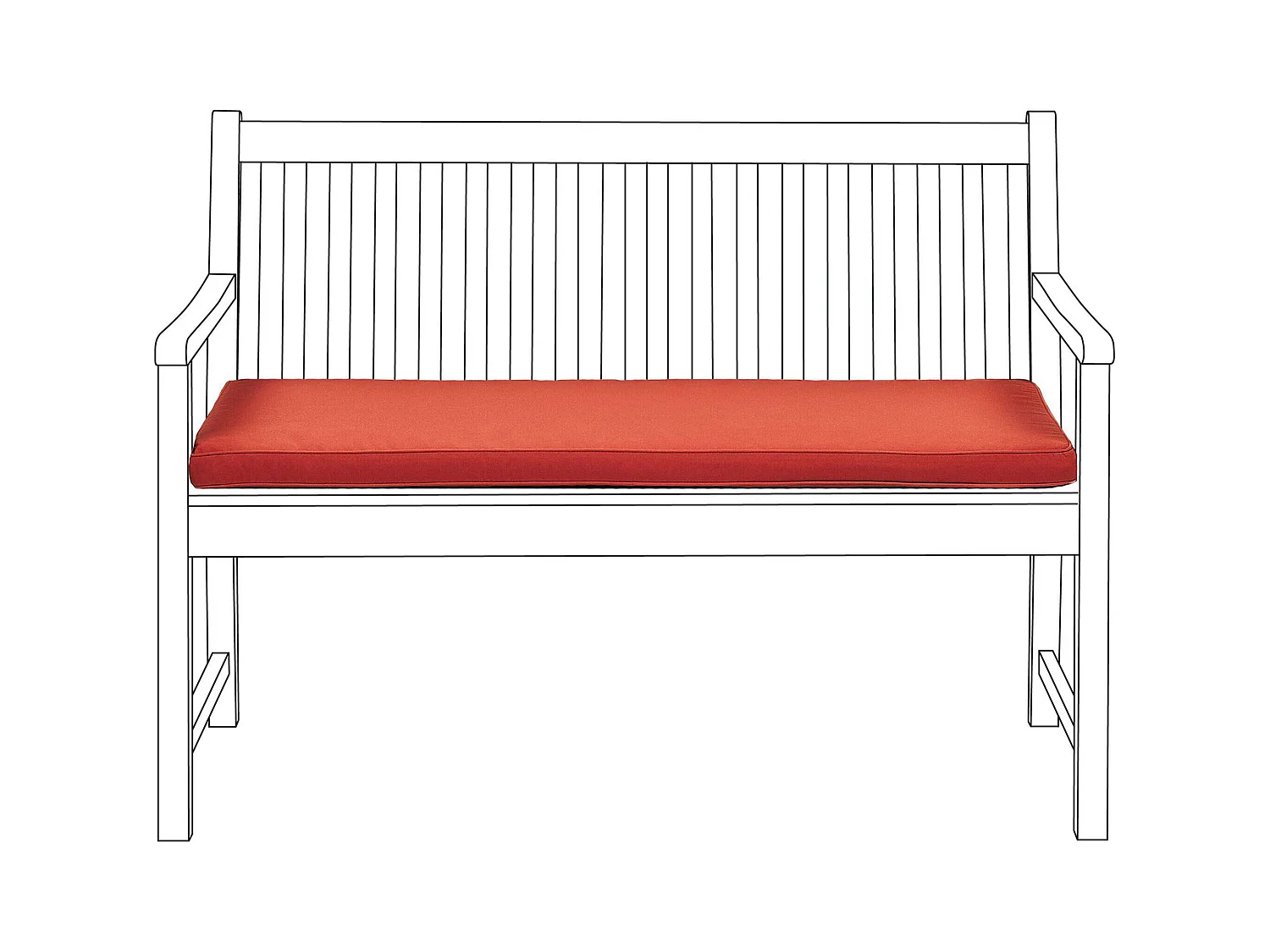 Coussin de banquette VIVARA 112 x 54 cm Rouge foncé