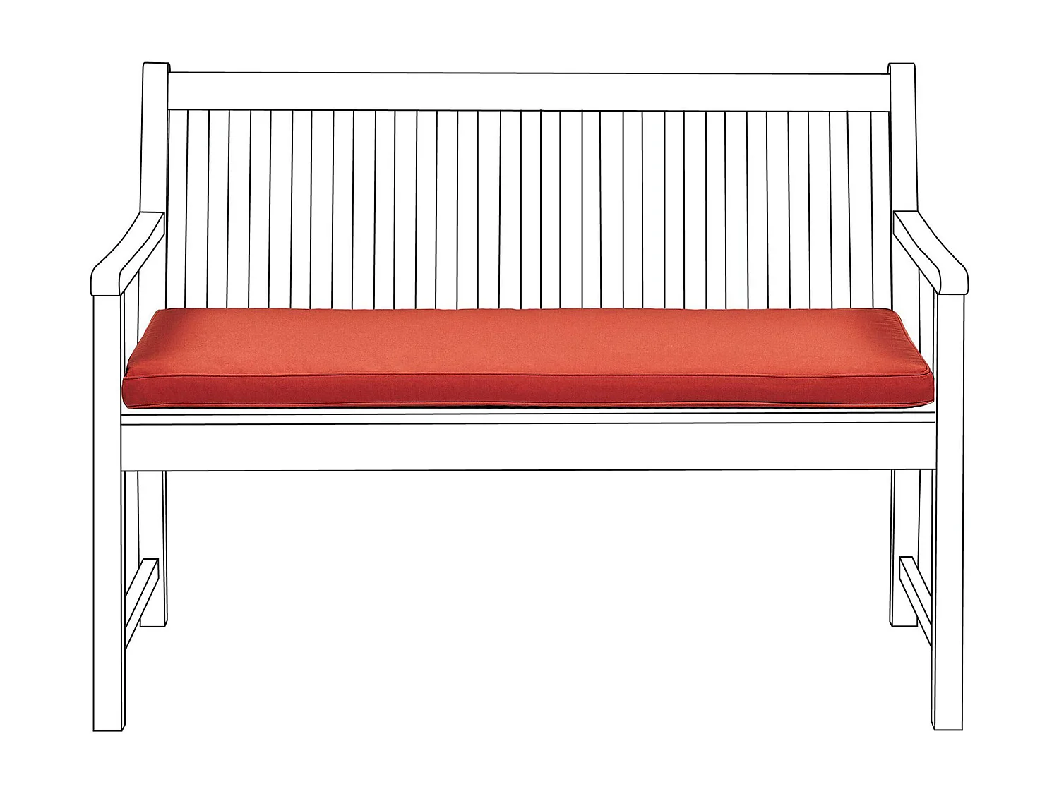 Coussin de banquette VIVARA 112 x 54 cm Rouge foncé