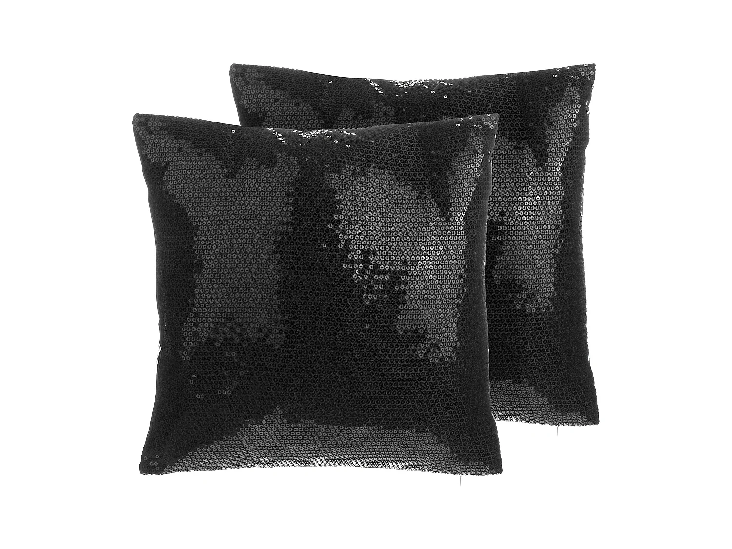 Dekokissen Pailletten schwarz 45 x 45 cm im 2er Set Aster