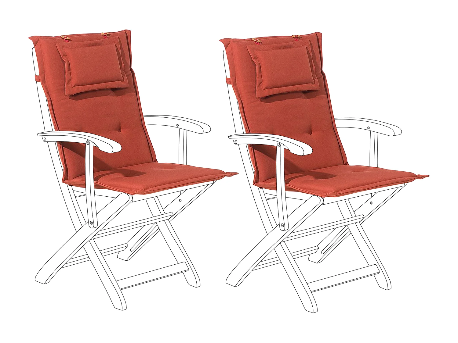 Zestaw 2 poduszek siedziskowych/oparciowych MAUI 40 x 54 cm Bordowy