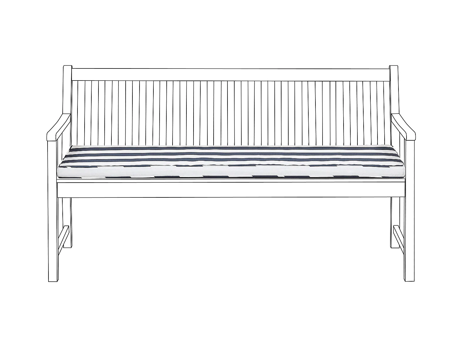 Coussin de banquette VIVARA 152 x 54 cm Bleu marine