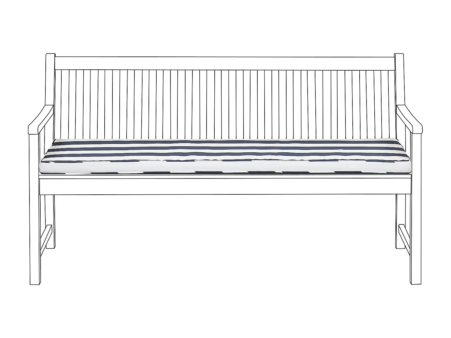 Cuscino per sedile a panca VIVARA 152 x 54 cm Blu marino