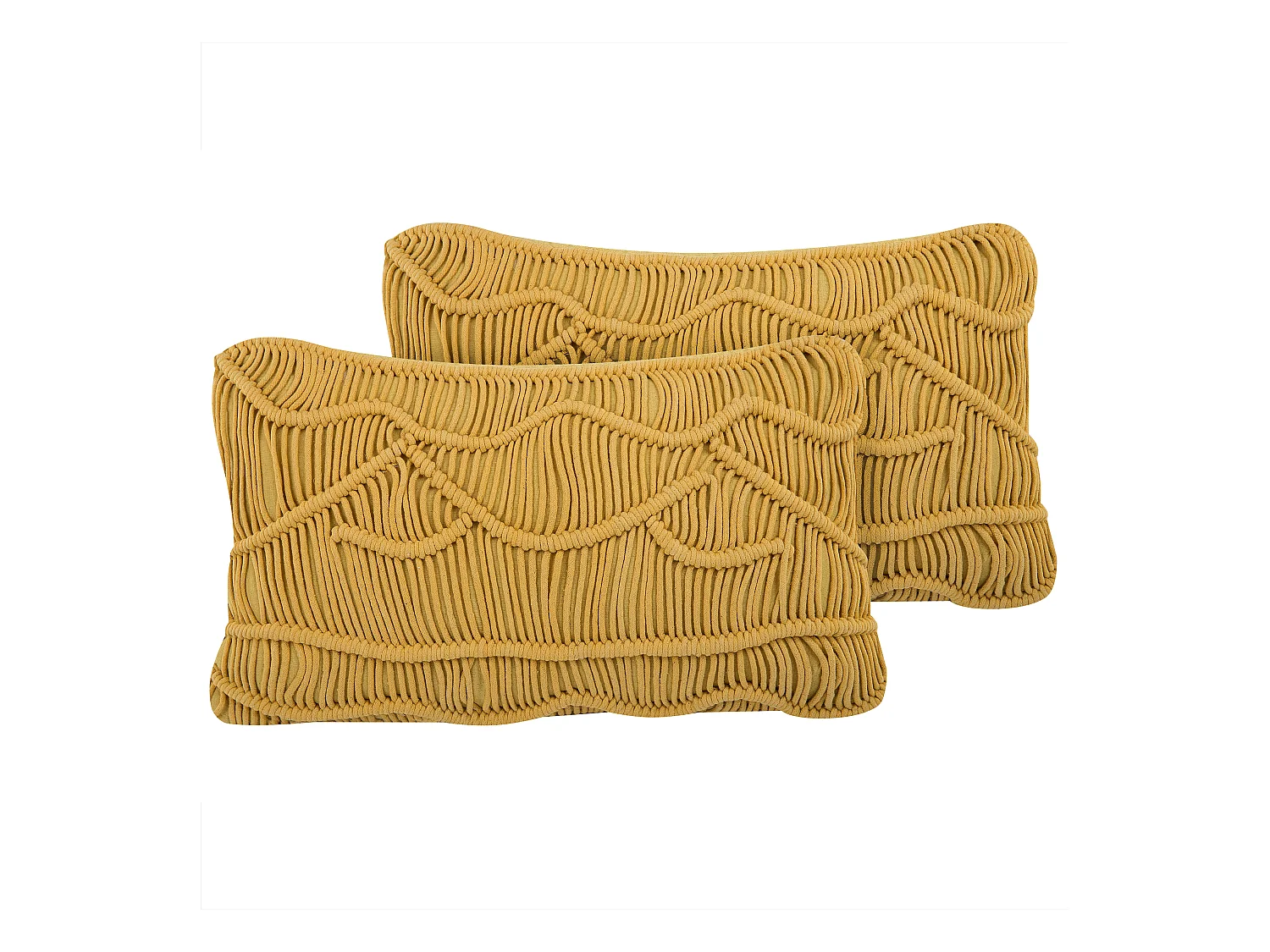 Lot de 2 coussins décoratifs KIRIS Coton 30 x 50 cm Jaune Motif géométrique