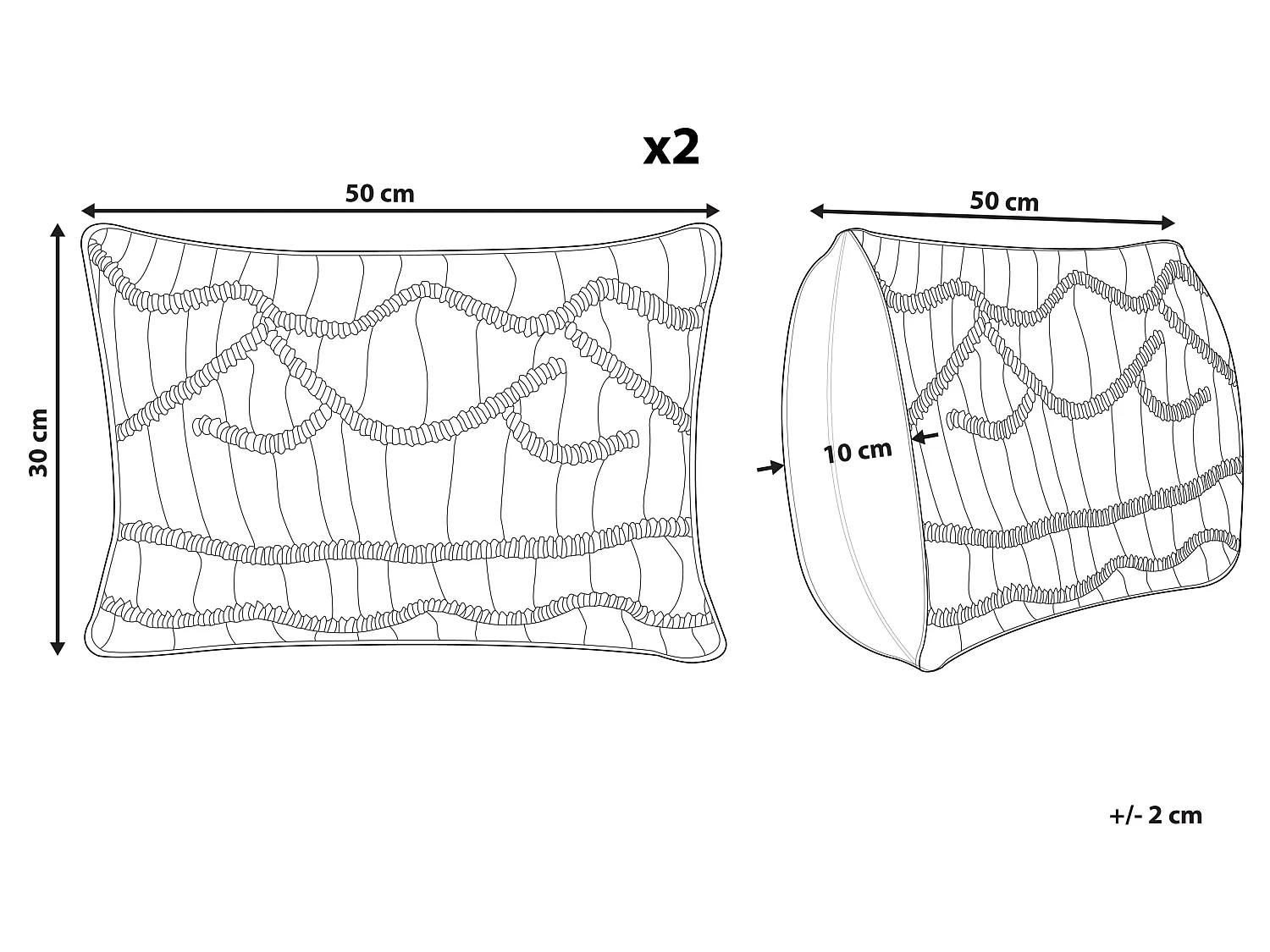 Set van 2 decoratieve kussens KIRIS Katoen 30 x 50 cm Geel Geometrisch patroon