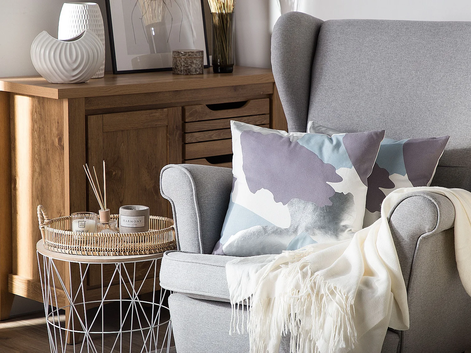 Zestaw 2 poduszek dekoracyjnych IXIA Bawełna 45 x 45 cm Fioletowy Wzór abstrakcyjny