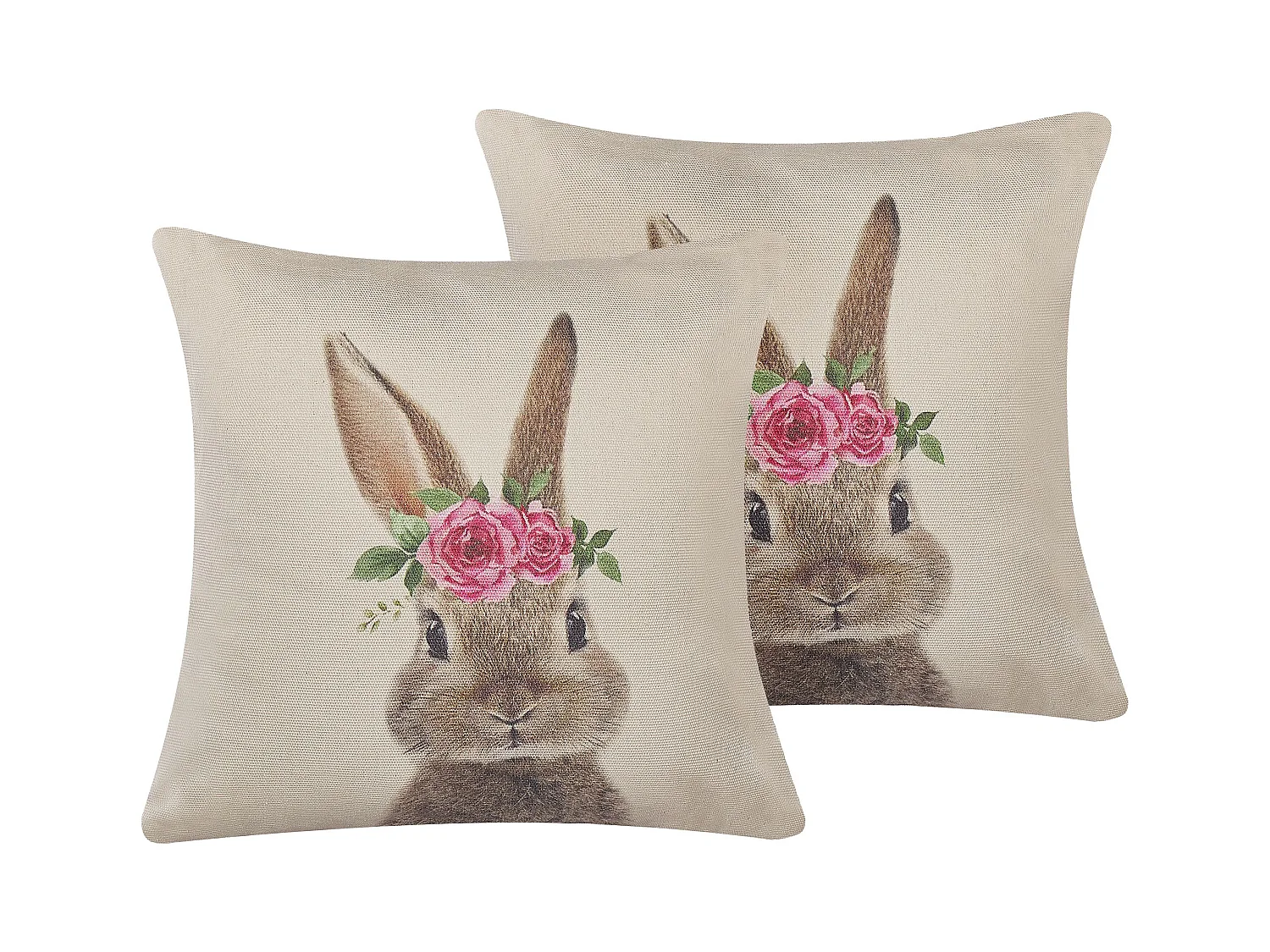 Lot de 2 coussins décoratifs TULIPA 45 x 45 cm Taupe